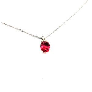 Vintage Pink Round Pendant Silver Necklace Women's Fashion Jewelry